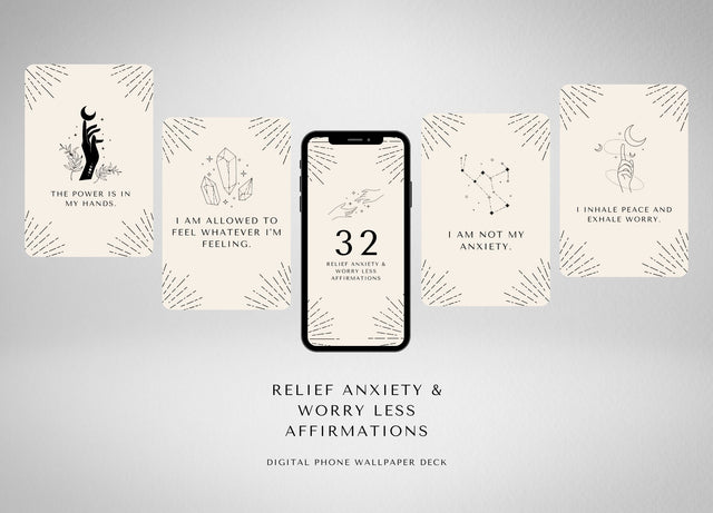 Relief Anxiety & Worry Less Affirmation Wallpaper Deck